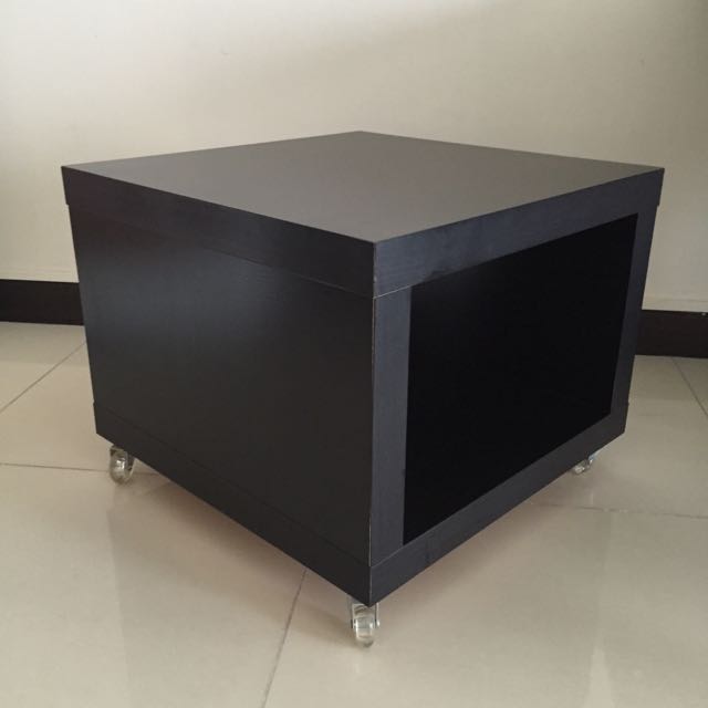IKEA LACK Side Table On Casters Blackbrown 2 items, Furniture & Home