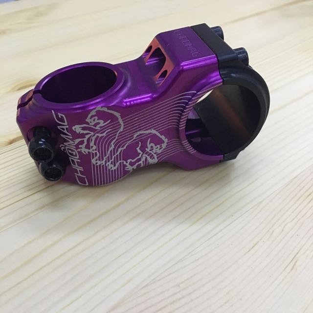 purple mountain bike stem