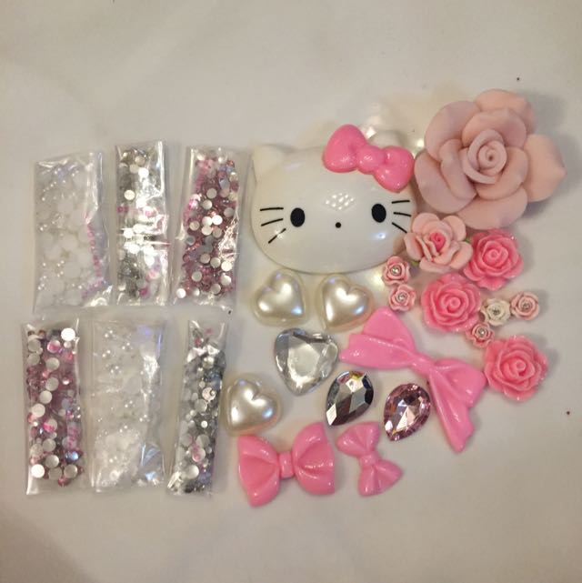 Diy Handicraft Cabochon Hello Kitty Hand Phone Covers Decorations