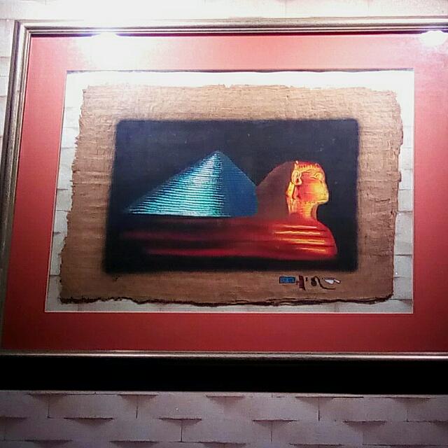 Egypt High Quality Fabric Printed Art With Rustic Frame And