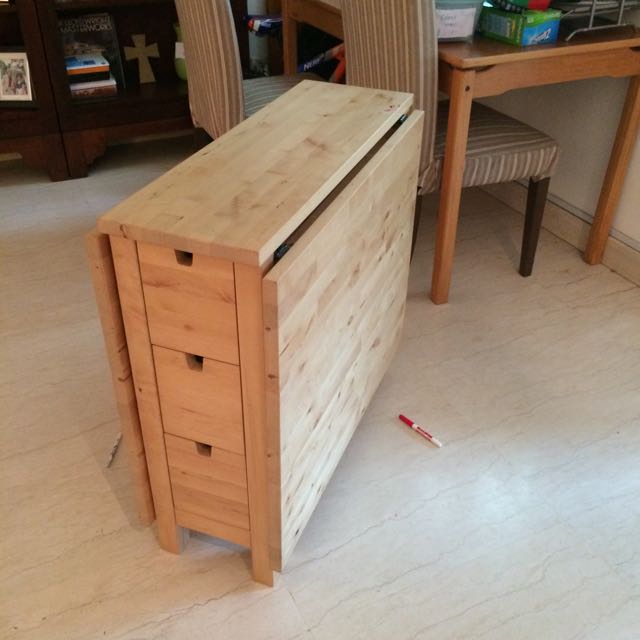 IKEA Norden Folding Table With 6 Drawers, Furniture & Home Living ...