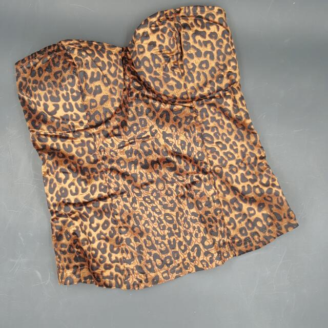 NIGHT FEVER BUSTIER / PINK LEOPARD PATTERNED