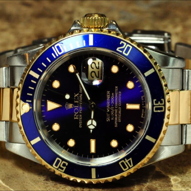 Rolex Submariner Blue Steel Gold Luxury On Carousell
