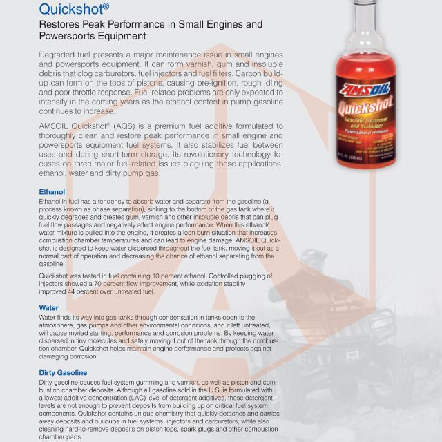 AMSOIL Quickshot® Fuel Injector Cleaner, Car Accessories on Carousell