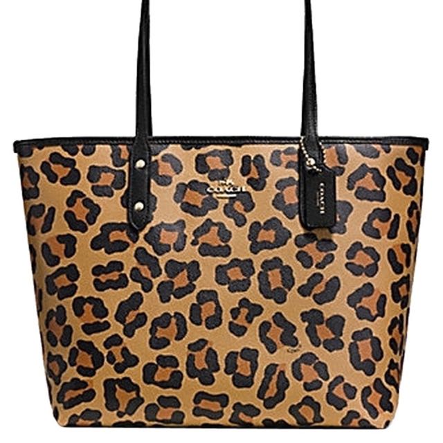 Coach ocelot tote on sale