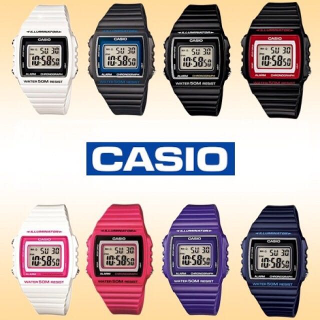 Casio Digital Colour Resin Sports Light Ladies Men Unisex Watch W 215h W215h