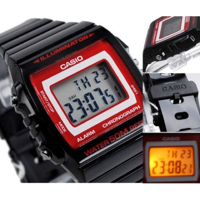 Casio Digital Colour Resin Sports Light Ladies Men Unisex Watch W 215h W215h