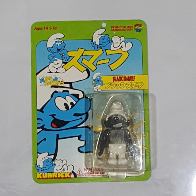 Medicom Kubrick Black Smurf Toys Games On Carousell Schleich smurfs classic brainy smurf black glasses figure toy pvc figurine 2004. carousell
