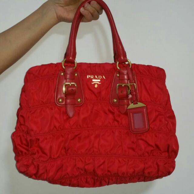 prada milano red bag
