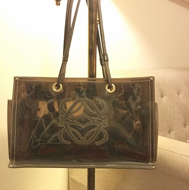 Reserved Loewe Brown Transparent Pvc Bag With 2 Side Pockets And