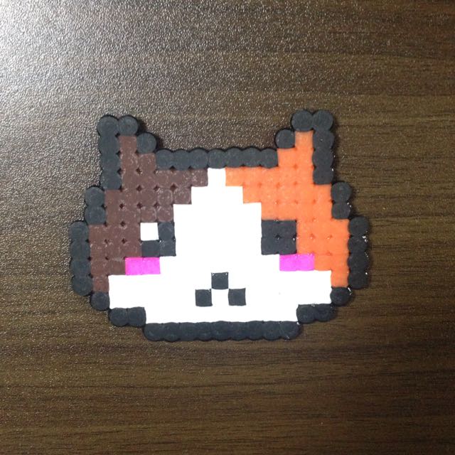 Perler Beads Pyssla Beads Cat Design Craft Handmade Craft On