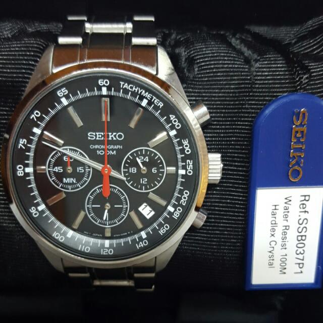 Authentic) Seiko Men's SSB037 Chronograph Watch, Men's Fashion, Watches &  Accessories, Watches on Carousell