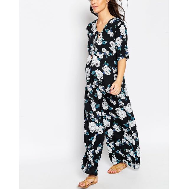 maternity wide leg jumpsuit