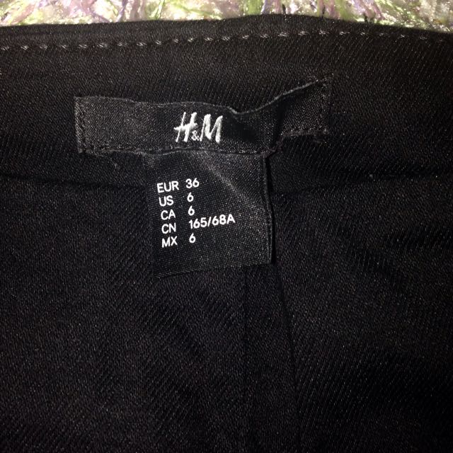 H M Gold Side Zip Black Skinny Trousers Women s Fashion Bottoms