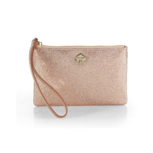rose gold wristlet bag