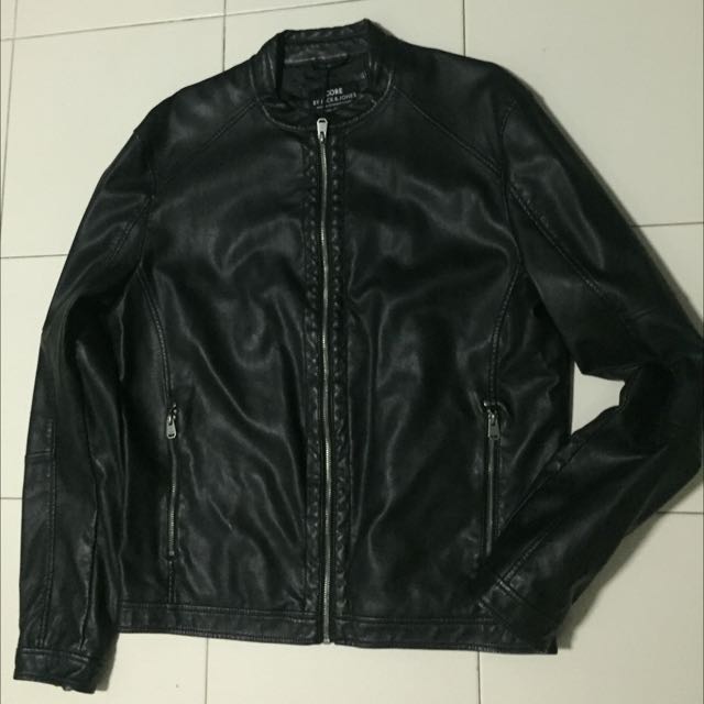 Jack jones sales core leather jacket