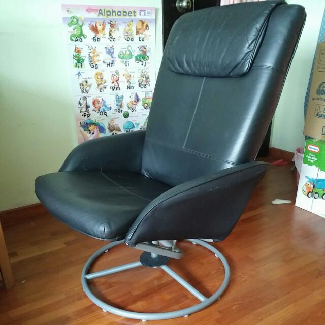 IKEA Malung Recliner / Swivel Chair with Stool, Furniture & Home Living
