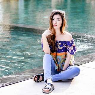 Batik Off Shoulder Top