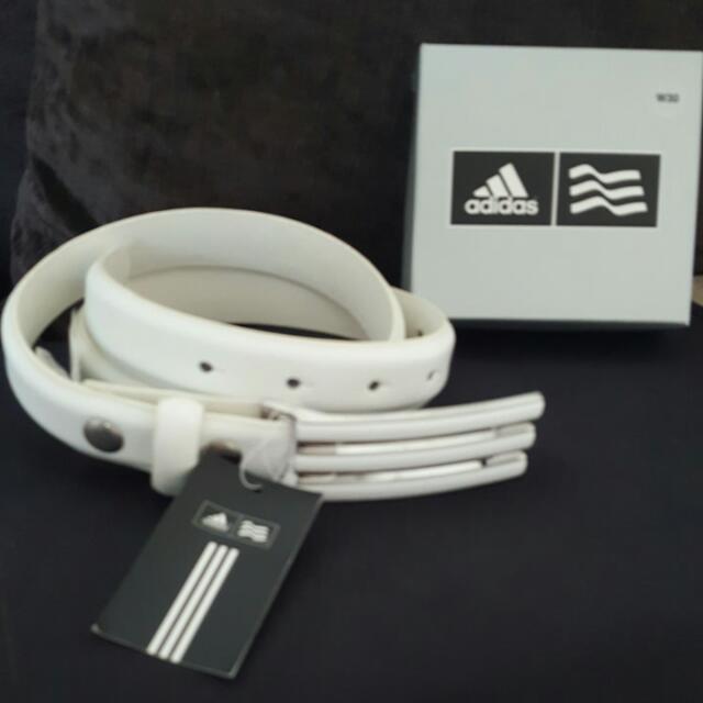 white adidas golf belt