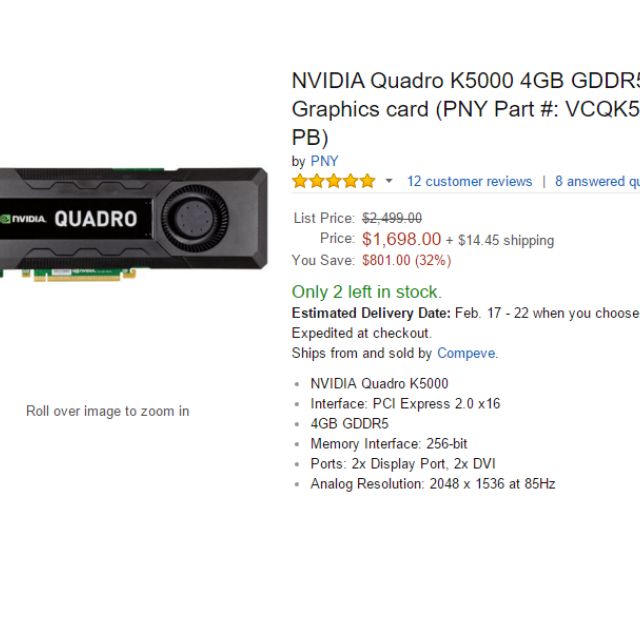 Nvidia Quadro K5000 4gb Gddr5 Proffesional Graphics Card Nego Electronics On Carousell