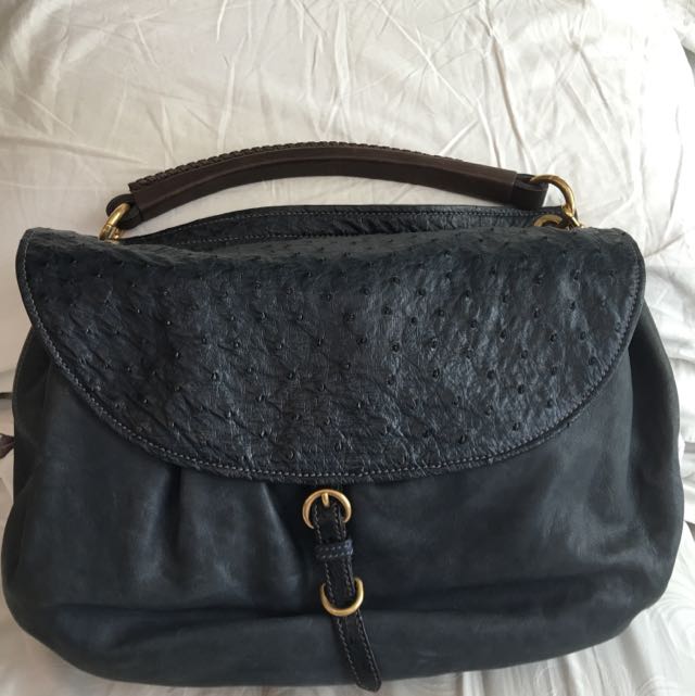 Miu Miu Ostrich Leather Hobo Bag, Luxury, Bags & Wallets on Carousell