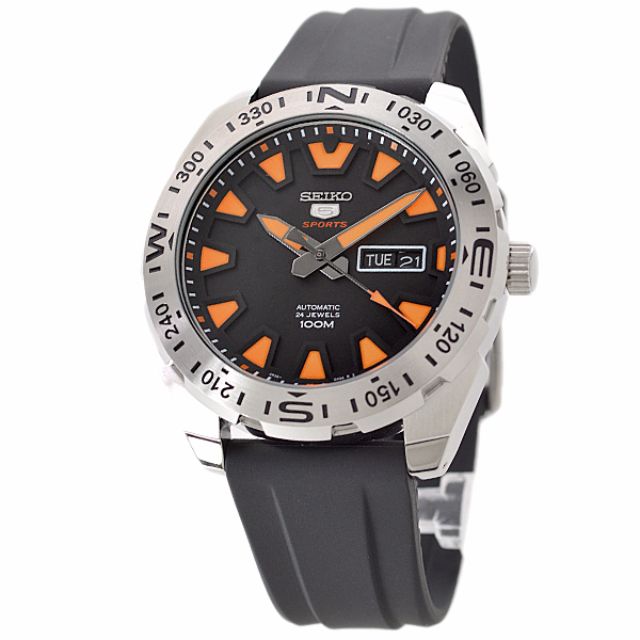 Srp741k1 New Seiko 5 Men S Sport Automatic Black Dial 24 Jewels Day Date 100m Watch Men S Fashion Watches On Carousell