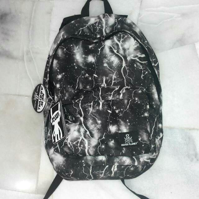 Silver online planet backpack