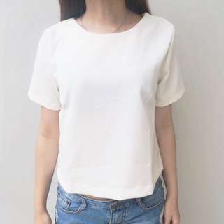 broken white croptop