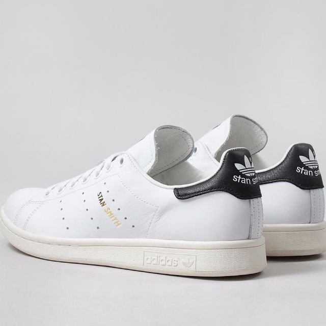 stan smith black leather trainers