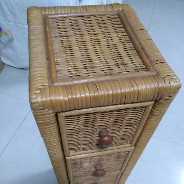 Ikea Cd Dvd Storage Unit Rattan Wicker Chest Of 5 Drawers