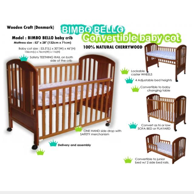 Preloved Bimbo Bello Crib With Spring Mattress Babies Kids On