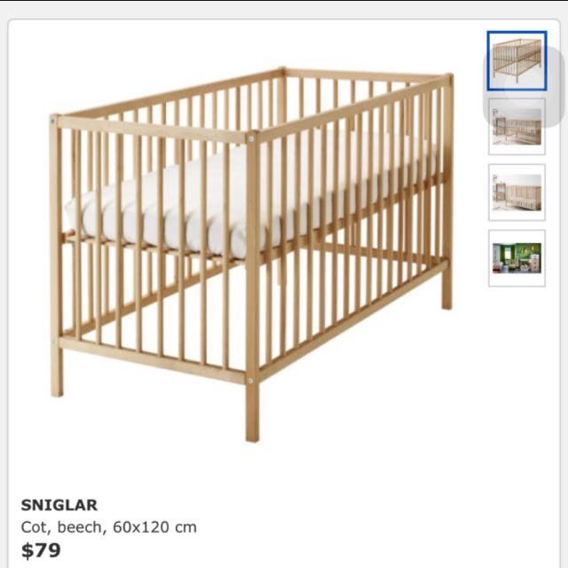 Preloved IKEA Baby Cot + Mattress RESERVED , Babies & Kids, Baby