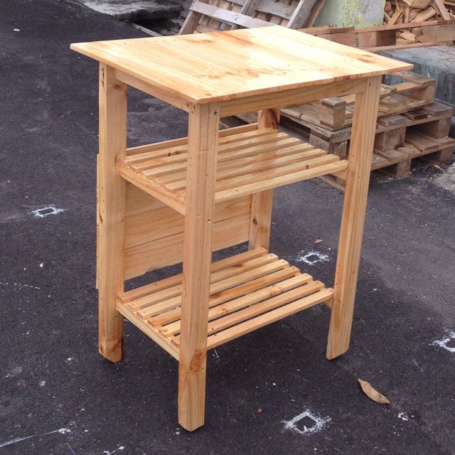 Side Table Recycle Pine Wood Home Furniture On Carousell