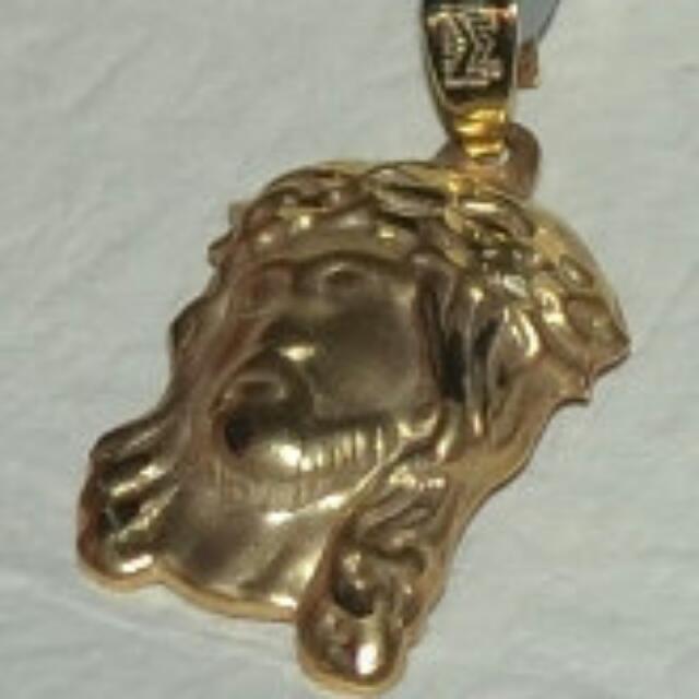 Solid 14K Gold Pendant Solid Gold Jesus Christ Pendant Solid