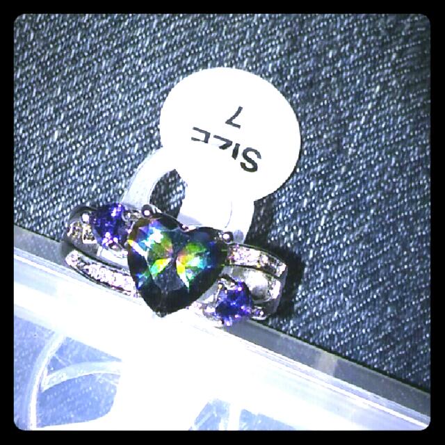 Rainbow rhinestone ring clearance