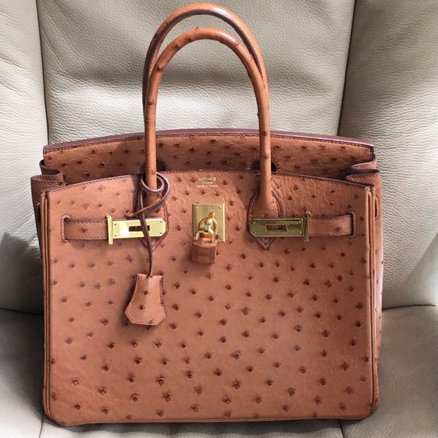 Birkin 30 Ostrich Cognac GHW - Buy & Consign Authentic Pre-Owned Luxury  Goods