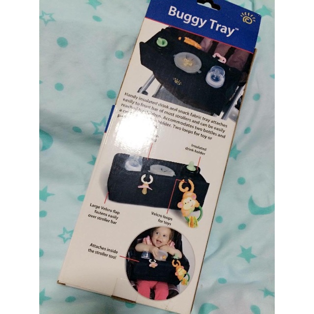 Sunshine Kids Insulated Buggy Tray for Baby Stroller Drinks Toys