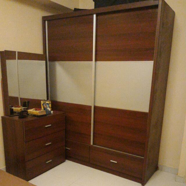 Used 2 Door Sliding Wardrobe And Dressing Table Furniture