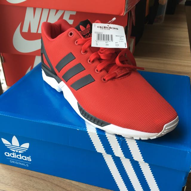Adidas zx clearance flux red mens