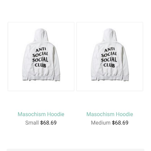 ASSC Anti Social Social Club Masochism Hoodie Women s Fashion Tops Longsleeves on Carousell