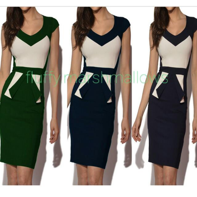 navy pencil dress work