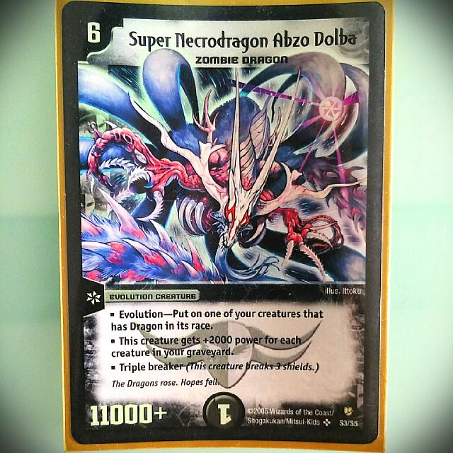 Super Necrodragon Abzo Dolba Duelmasters Foil Card, Hobbies