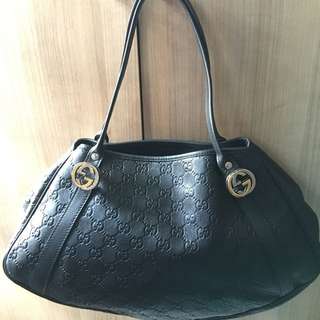 Gucci Black Guccissima GG Twins Tote