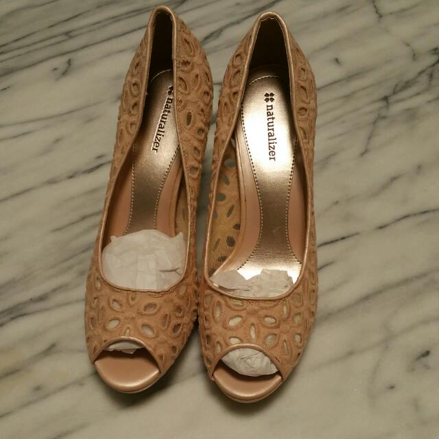 Brand New Naturalizer Nude Pink Open Toe Heels Women s Fashion Footwear Heels on Carousell