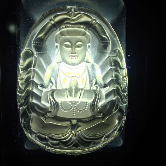 冰种黑曜石准提菩萨(水晶,玉,翡翠,菩萨,玉髓,玛瑙,雕刻,貔貅