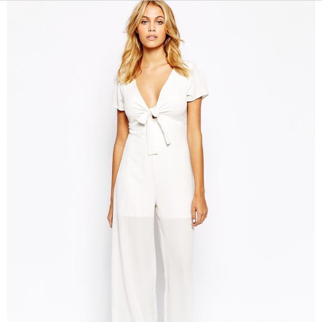 white chiffon jumpsuit womens