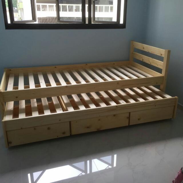 Seahorse Bed With Pull Out Drawers, Seahorse Super Single Bed Frame Storage