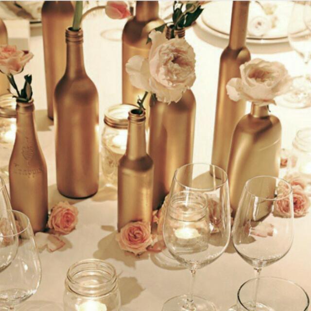 Wedding Decoration Gold Bottle Rustic Vintage Sale Rent Design