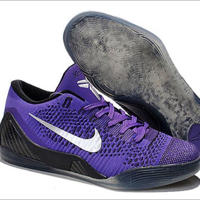 NIKE AIR ZOOM KOBE 9 IX ELITE LOW 編織指紋底紫黑灰男鞋US7~12, 他的