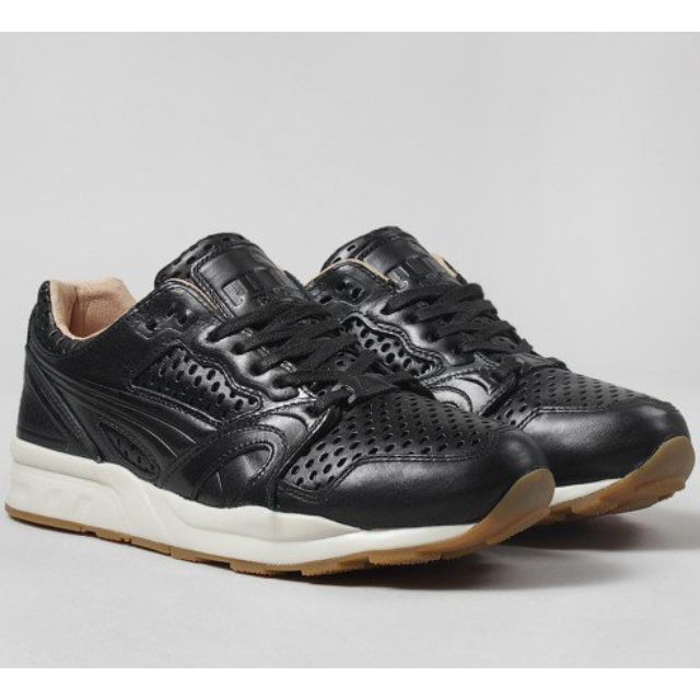 puma black leather trainers